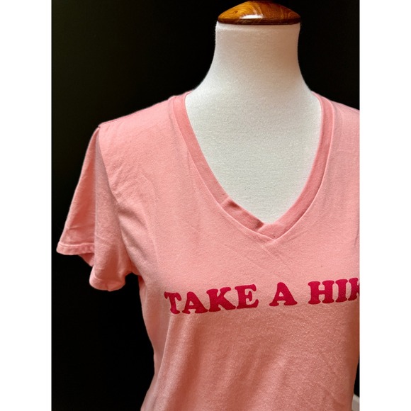 The North Face Pink "Take A Hike" V Neck T-Shirt Women's L - Picture 5 of 7